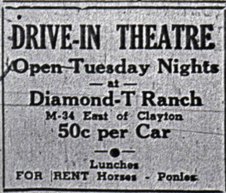 Diamond-T Ranch Drive-In Theatre - Old Ad From Andrew Wilson (newer photo)